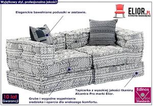 Dwuosobowa szara sofa modułowa - Demri 3D