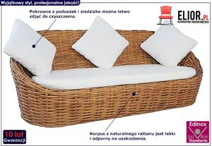 Trzyosobowa sofa z naturalnego rattanu - Prima