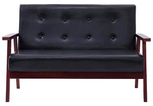 2-osobowa czarna sofa retro - Vita 2X