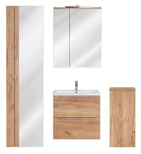 Komplet podwieszanych szafek łazienkowych - Malta 3Q Dąb 60 cm