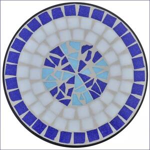 Niebiesko-biały mozaikowy stolik ogrodowy - Cadix