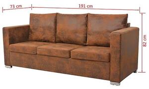 Przytulna brązowa sofa trzyosobowa - Vela 3Q