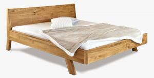 Dębowe łóżko z litego drewna dąb, Marina 140 x 200