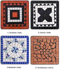 Terakotowo-czarny stolik mozaikowy – Barel