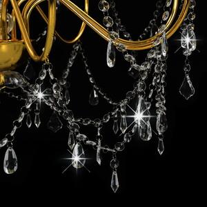 Złoty żyrandol kryształowy świecznikowy - EX98-Antos