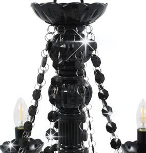 Czarny kryształowy żyrandol świecznikowy - EX98-Antos
