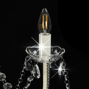 Biały świecznikowy żyrandol kryształowy - EX98-Antos