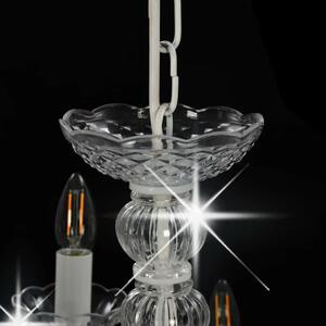 Biały dwupoziomowy żyrandol świecznikowy kryształowy - EX100-Mosat