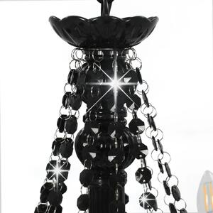 Czarny świecznikowy żyrandol kryształowy - EX99-Antos