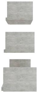 Zestaw półek ściennych w kolorze betonu - Baffic 3X