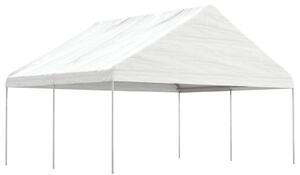 Namiot ogrodowy z dachem, biały, 4,46x5,88x3,75 m, polietylen