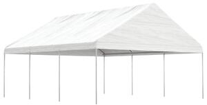 Namiot ogrodowy z dachem, biały, 6,69x5,88x3,75 m, polietylen
