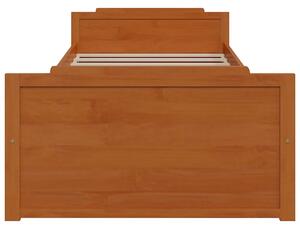 Drewniane łóżko z szufladami miodowy brąz 90x200 - Haver