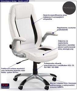 Biały biurowy fotel obrotowy - Jowisz