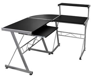 Czarne nowoczesne biurko narożne T6-R22