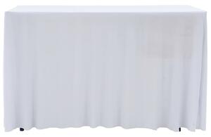 Elastyczne obrusy z falbaną, 2 szt., 183 x 76 x 74 cm, białe