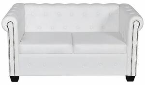2-osobowa biała sofa w stylu Chesterfield - Charlotte 2Q