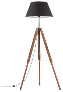 Brązowo-czarna regulowana lampa stojąca trójnóg z drewna - EX199-Nostra