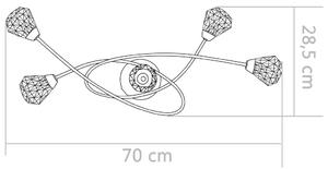 Lampa sufitowa z wygiętymi ramionami EX202-Telva