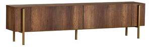 Szafka pod TV w dekorze orzecha w ciemnym naturalnym kolorze 180x45x30 cm Nexus – Kalune Design