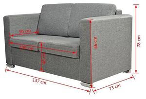 Dwuosobowa szara sofa loftowa - Sigala 2Q