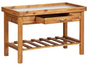 Brązowy drewniany stół ogrodniczy - Cinder