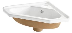 Narożna ceramiczna umywalka meblowa biała - Tamis