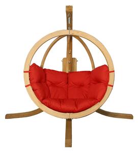 Okrągły czerwony fotel ogrodowy - Parys 2X