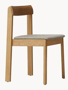 Krzesło z drewna z tapicerowanym siedziskiem Blueprint, 2 szt