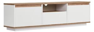Biała/w naturalnym kolorze szafka pod TV w dekorze sosny 160x42x30 cm Sentinel – Kalune Design