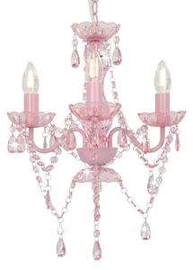 Różowy żyrandol kryształowy w kształcie świecznika - EX95-Zeus