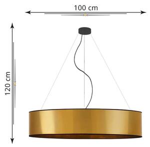 Złota lampa wisząca z okrągłym abażurem 100 cm - EX326-Portona