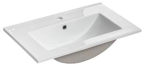 Biała prostokatna ceramiczna umywalka - Ravos 60 cm