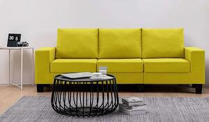Ponadczasowa trzyosobowa żółta sofa - Lurra 3Q