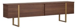 Szafka pod TV w dekorze orzecha w ciemnym naturalnym kolorze 180x50x30 cm Onera – Kalune Design