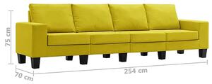 Ponadczasowa 4-osobowa żółta sofa - Lurra 4Q