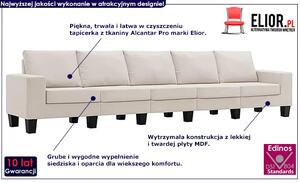 Ponadczasowa 5-osobowa kremowa sofa - Lurra 5Q