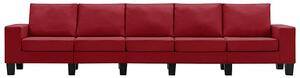 Ponadczasowa 5-osobowa sofa czerwone wino - Lurra 5Q
