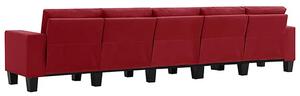 Ponadczasowa 5-osobowa sofa czerwone wino - Lurra 5Q