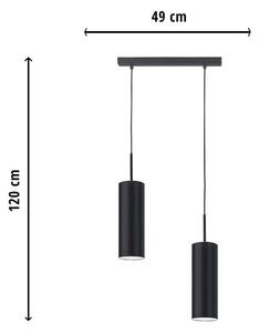 Regulowana lampa wisząca LED z czarnym stelażem - EX365-Maderix - 18 kolorów