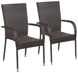 Zestaw brązowych krzeseł ogrodowych - Nelly