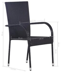 Zestaw czarnych krzeseł ogrodowych - Nelly