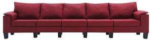 Pięcioosobowa ekskluzywna czerwona sofa - Ekilore 5Q