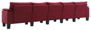 Pięcioosobowa ekskluzywna czerwona sofa - Ekilore 5Q