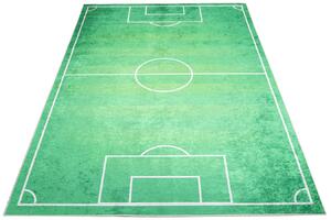 Zielony prostokątny dywan z boiskiem - Kazo 4X