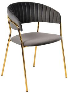 Ciemnoszare krzesło tapicerowane - Piano 2X