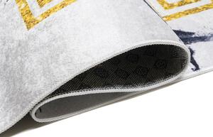 Szary dywan w stylu glamour ze złota ramką - Fasato 3X