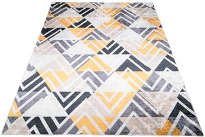 Szaro-żółty dywan skandynawski w trójkąty - Cunis 4X