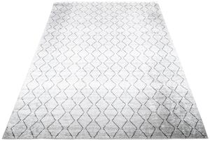 Jasnoszary prostokątny dywan w geometryczny wzór - Cunis 3X