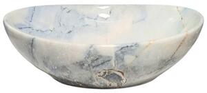 Umywalka nablatowa Estiva Eba White Marmo owalna 41.5 x 34 x 14 cm biały marmur 1 szt